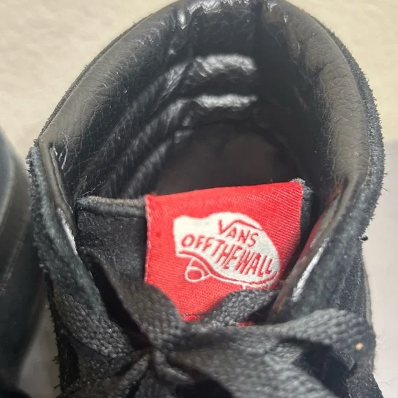 Vans Men's Black High-Top Sneakers with Red Accents - Picture 3 of 7